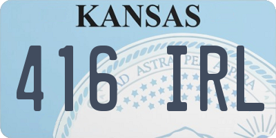 KS license plate 416IRL