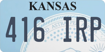 KS license plate 416IRP