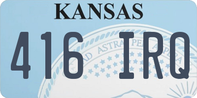 KS license plate 416IRQ