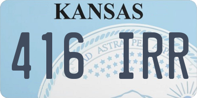 KS license plate 416IRR