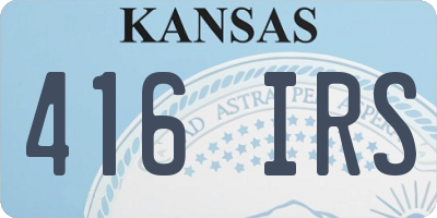 KS license plate 416IRS