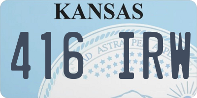 KS license plate 416IRW