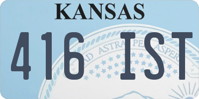 KS license plate 416IST