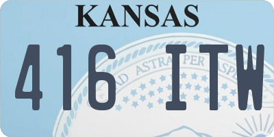KS license plate 416ITW