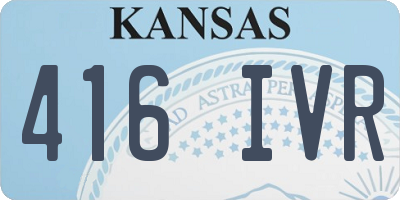 KS license plate 416IVR