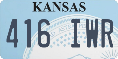 KS license plate 416IWR