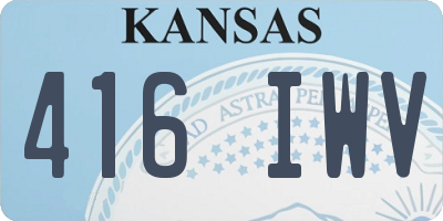 KS license plate 416IWV