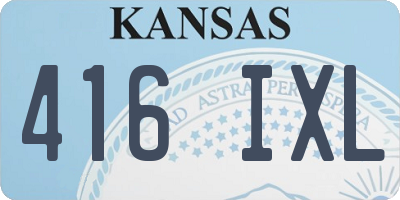 KS license plate 416IXL