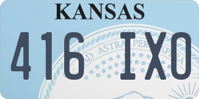 KS license plate 416IXO