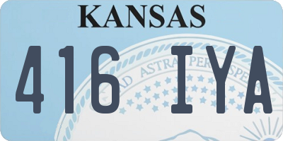 KS license plate 416IYA