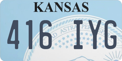KS license plate 416IYG