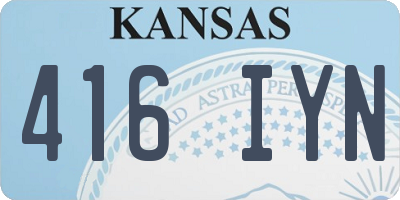 KS license plate 416IYN