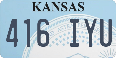 KS license plate 416IYU