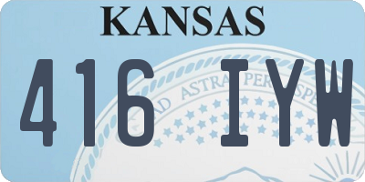 KS license plate 416IYW