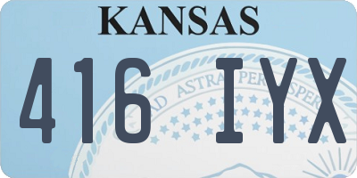 KS license plate 416IYX