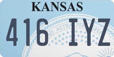 KS license plate 416IYZ