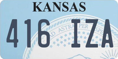 KS license plate 416IZA