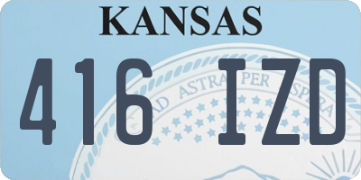 KS license plate 416IZD