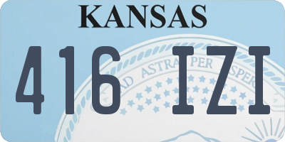 KS license plate 416IZI