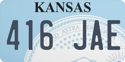 KS license plate 416JAE