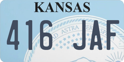 KS license plate 416JAF