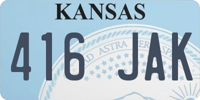KS license plate 416JAK