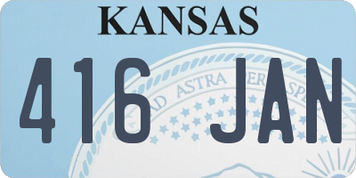 KS license plate 416JAN