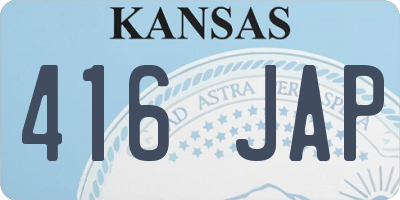 KS license plate 416JAP