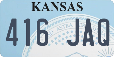KS license plate 416JAQ