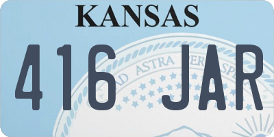 KS license plate 416JAR
