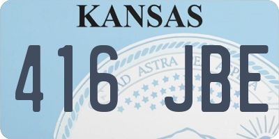 KS license plate 416JBE