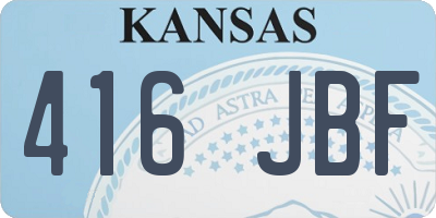 KS license plate 416JBF