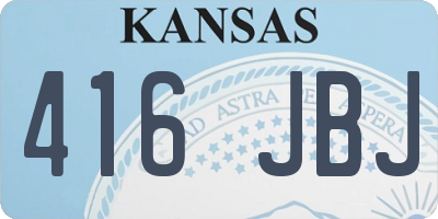 KS license plate 416JBJ