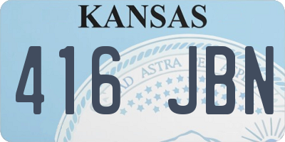 KS license plate 416JBN