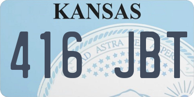 KS license plate 416JBT
