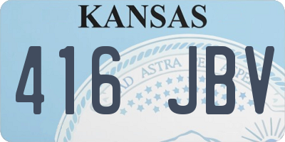 KS license plate 416JBV