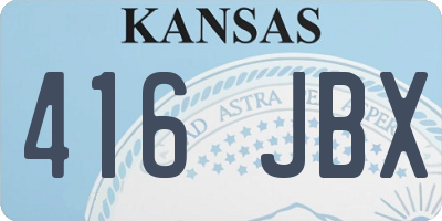 KS license plate 416JBX