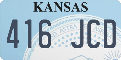 KS license plate 416JCD