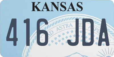 KS license plate 416JDA