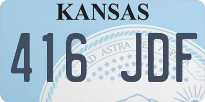 KS license plate 416JDF