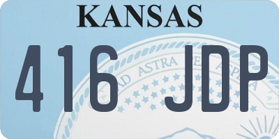 KS license plate 416JDP