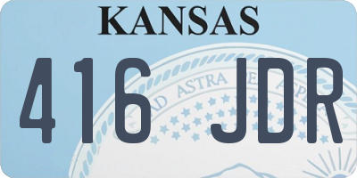 KS license plate 416JDR
