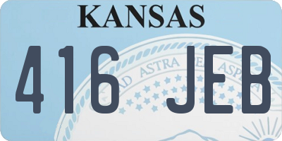 KS license plate 416JEB