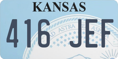 KS license plate 416JEF