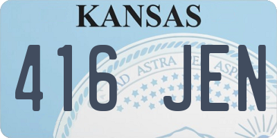KS license plate 416JEN
