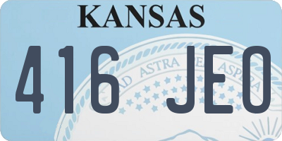 KS license plate 416JEO