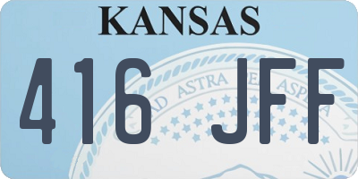 KS license plate 416JFF