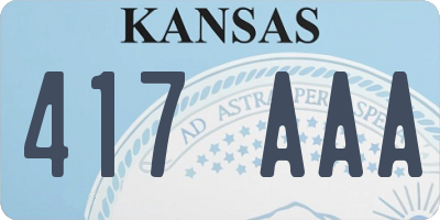 KS license plate 417AAA