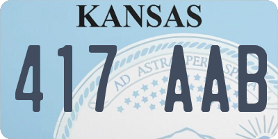 KS license plate 417AAB