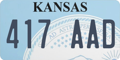 KS license plate 417AAD